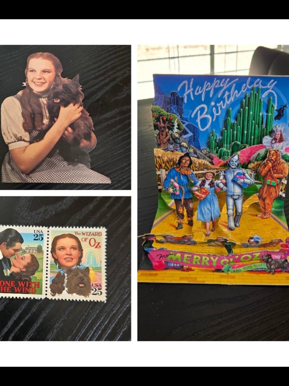 Vintage Lot of 3 Wizard Of Oz , Dorothy Items Pop Shots Card MGM Turner Stamps